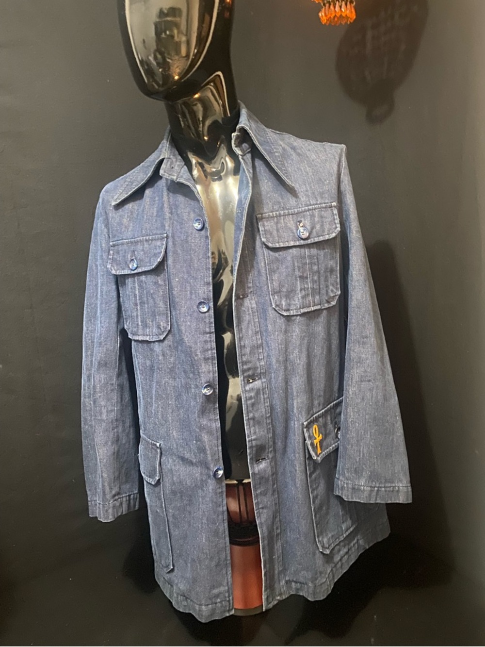 Men's Denim Field Jacket - Blue - Picture 2 of 9